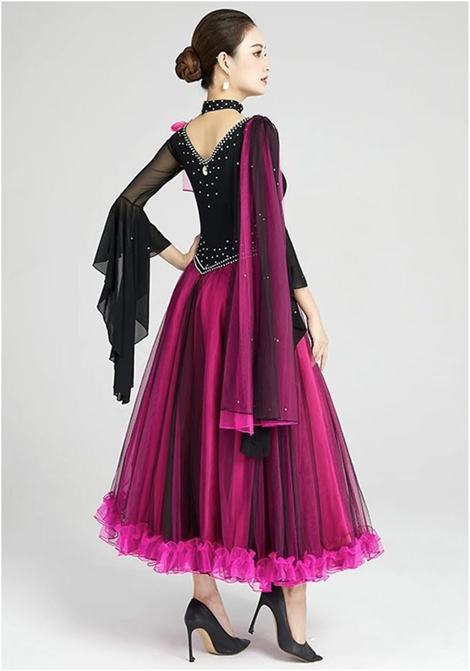 社交ダンスドレス モダンダンス フリル オーダーメイド 社交ダンスドレス モダンダンス キラキラ オーダーメイド 【公式通販】